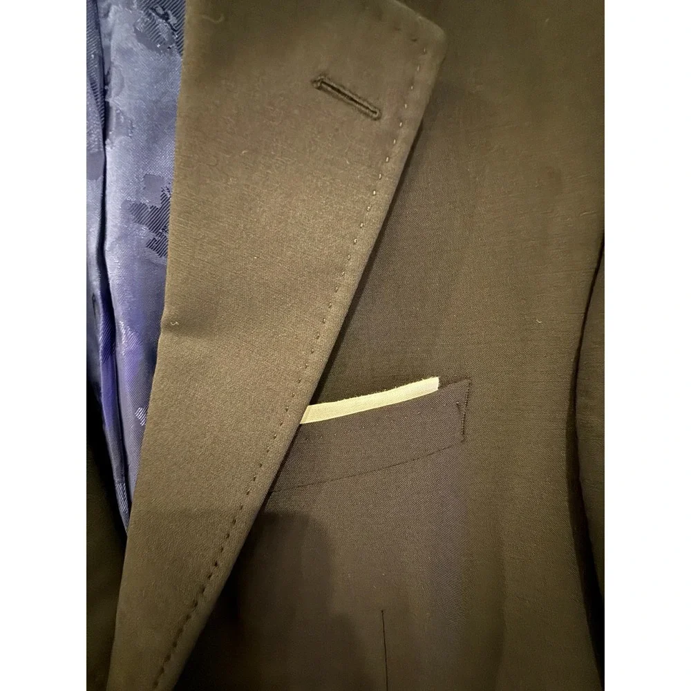 Ted Baker London Men's Black Wool Suit Jacket Blazer Notch Lapel XS